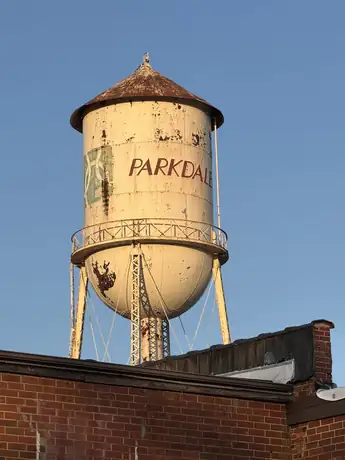Parkdale Mills water tower on Spencer Mountain Road